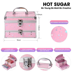 Hot Sugar teen makeup kit palette close-up showing rich pigments for daily looks.