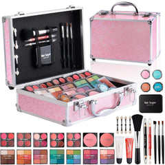 Hot Sugar teen makeup kit case with pink love design, ideal beginner storage.