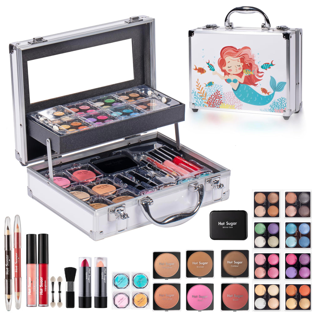 Hot Sugar Mermaid Train Case Eyeshadow Palette for kids, safe and creative play.