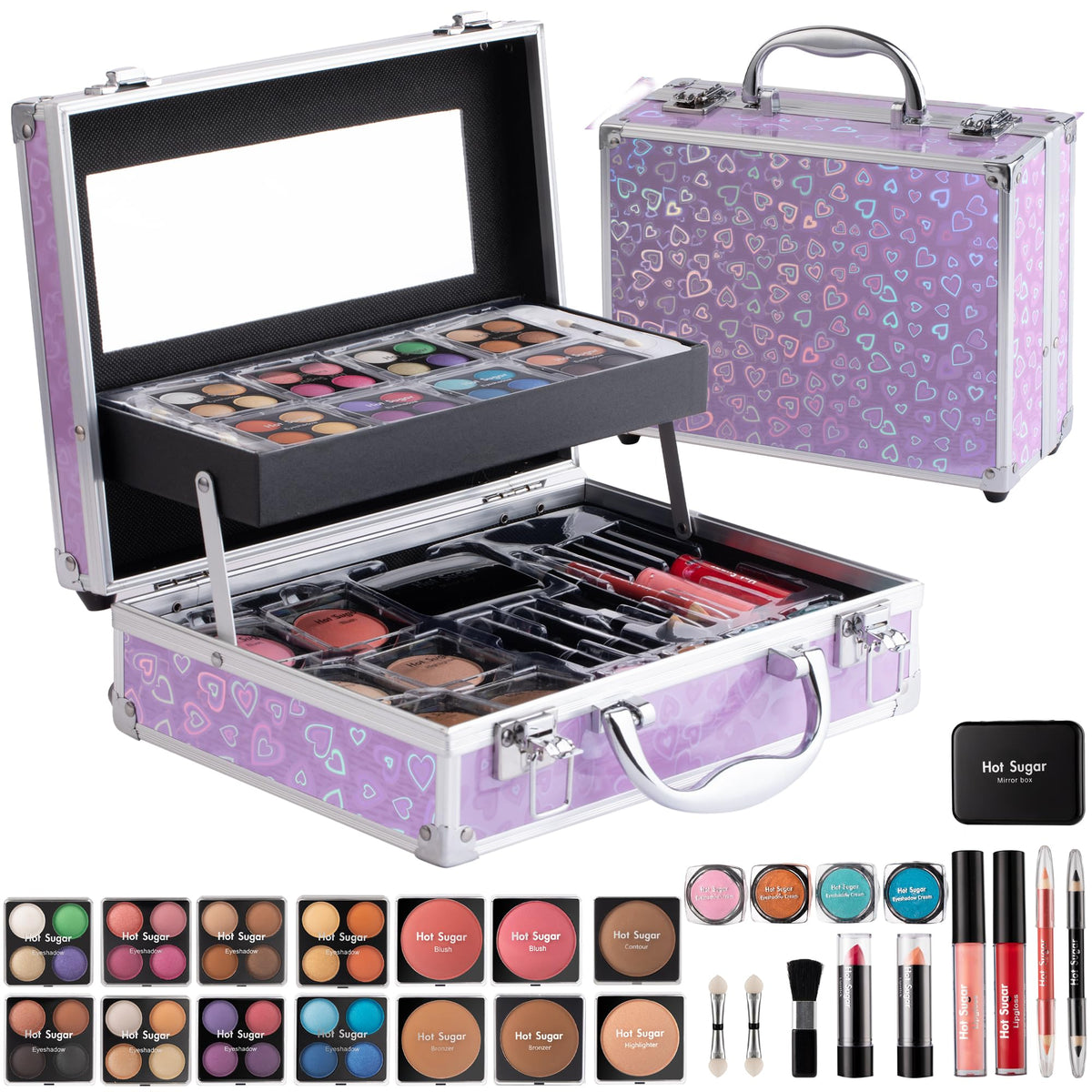 Hot Sugar ultimate makeup kit for teens in Purple Love with an all-in-one box