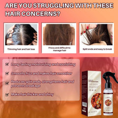 Close-up of the spray being applied evenly from roots to ends on hair