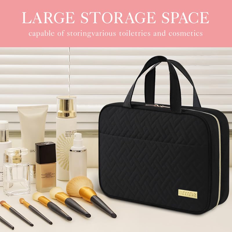 HOTOR cosmetic bag organization compartments keep items sorted and visible