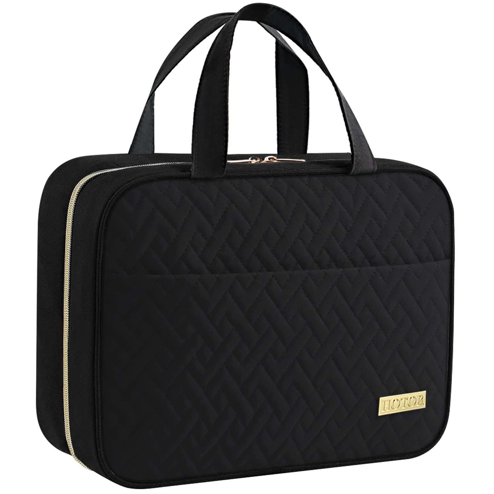 HOTOR travel toiletry bag hanging for easy access in any bathroom