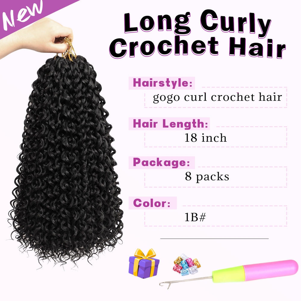Hottoii GoGo Curl 1B color 18-inch adds natural shine to daily styles.