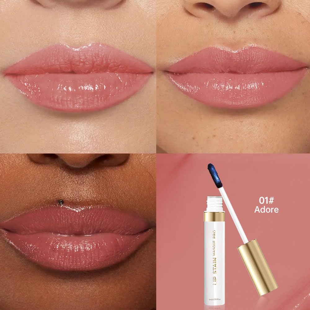 Houksouml Lip Stain Long-Lasting Waterproof formula keeps vibrant color through daily wear.