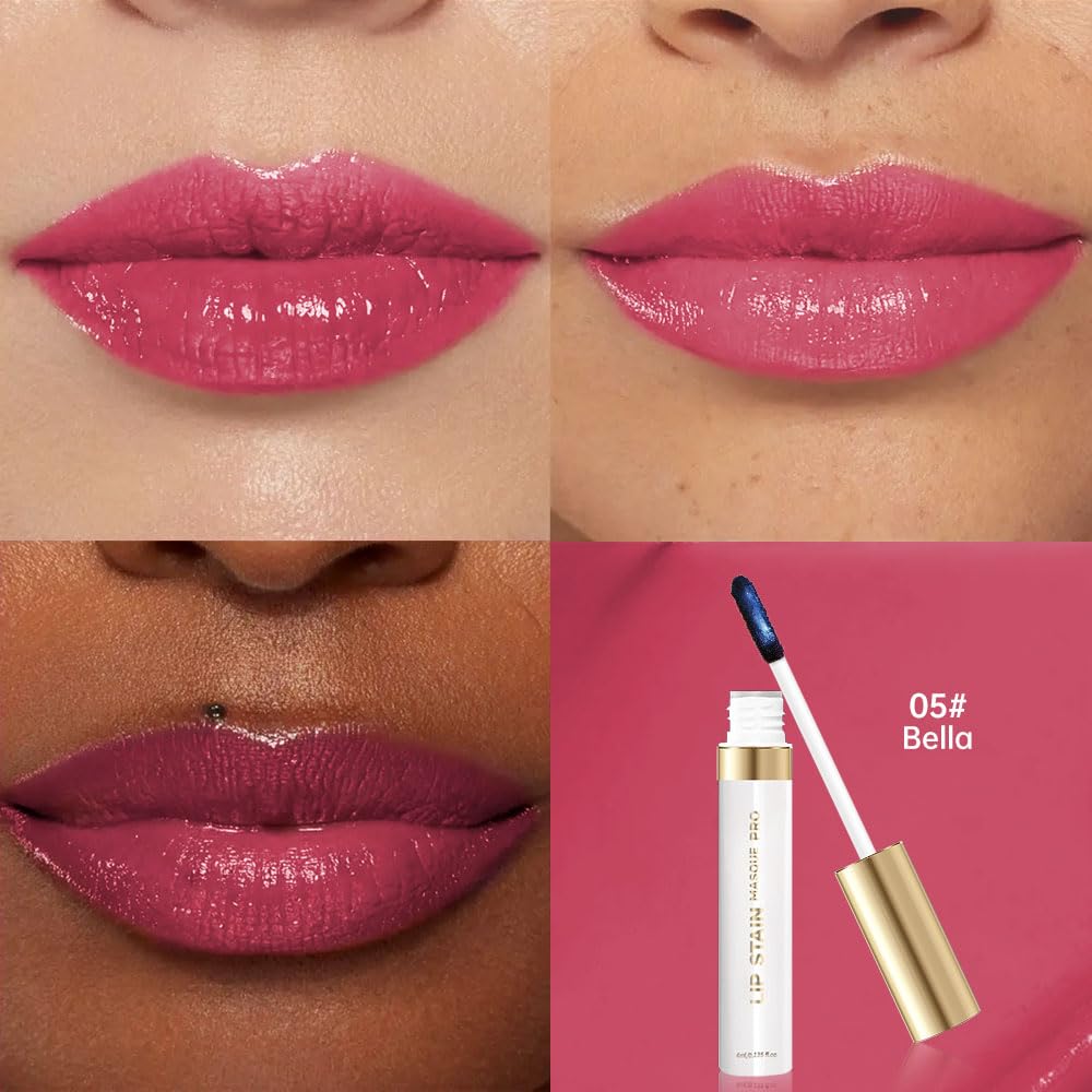 Houksouml Long-Lasting Waterproof Lip Gloss provides vibrant color resistant to smudges.