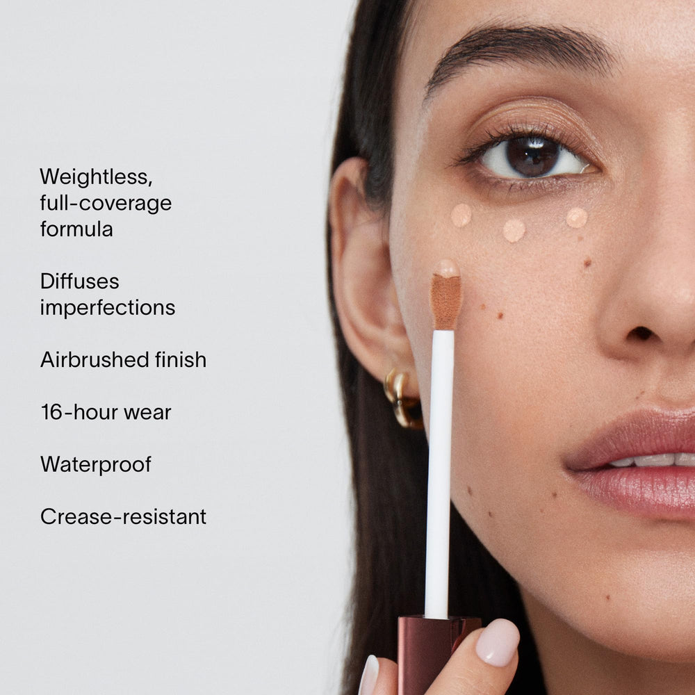 Hourglass Vanish Airbrush Concealer velvet finish swatch on skin.