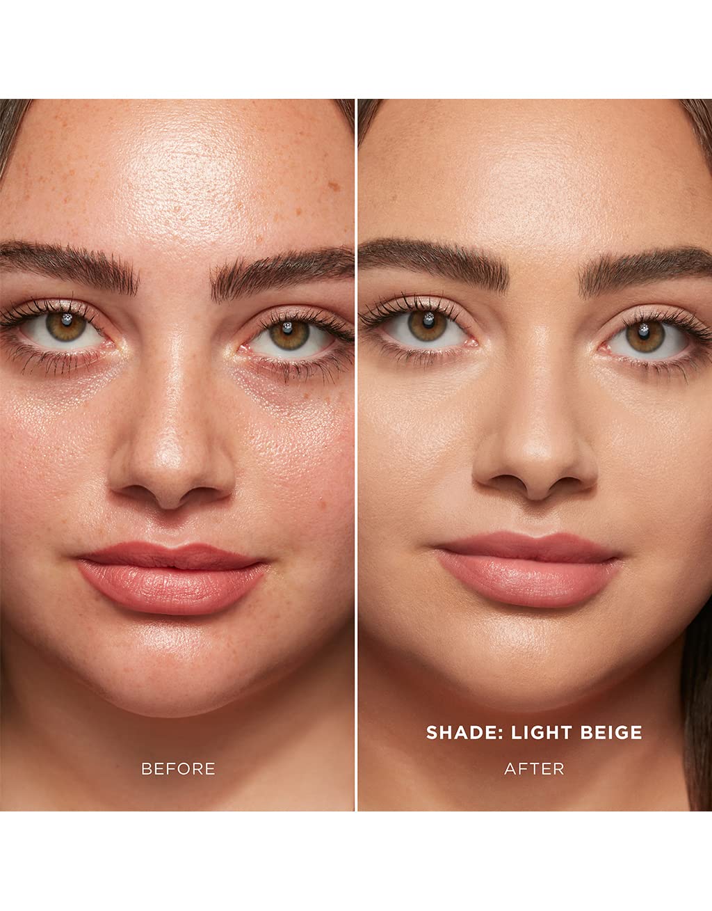 Hourglass Vanish foundation stick application closeup shows even blending and coverage.