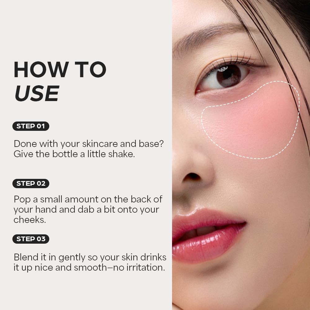 House of Hur Moist Ampoule Blusher Pink Rosie long-wear color on skin test.