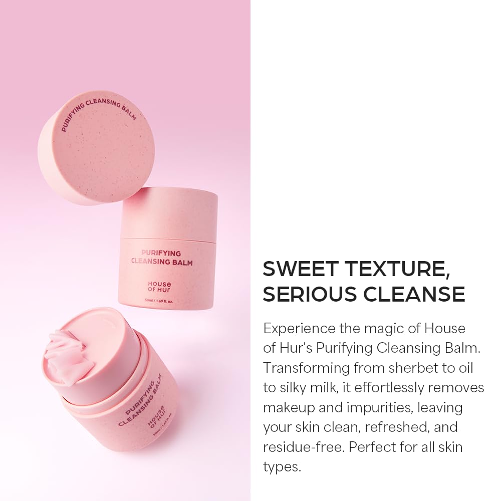 House of Hur Purifying Cleansing Balm on skin demonstrating gentle cleansing.