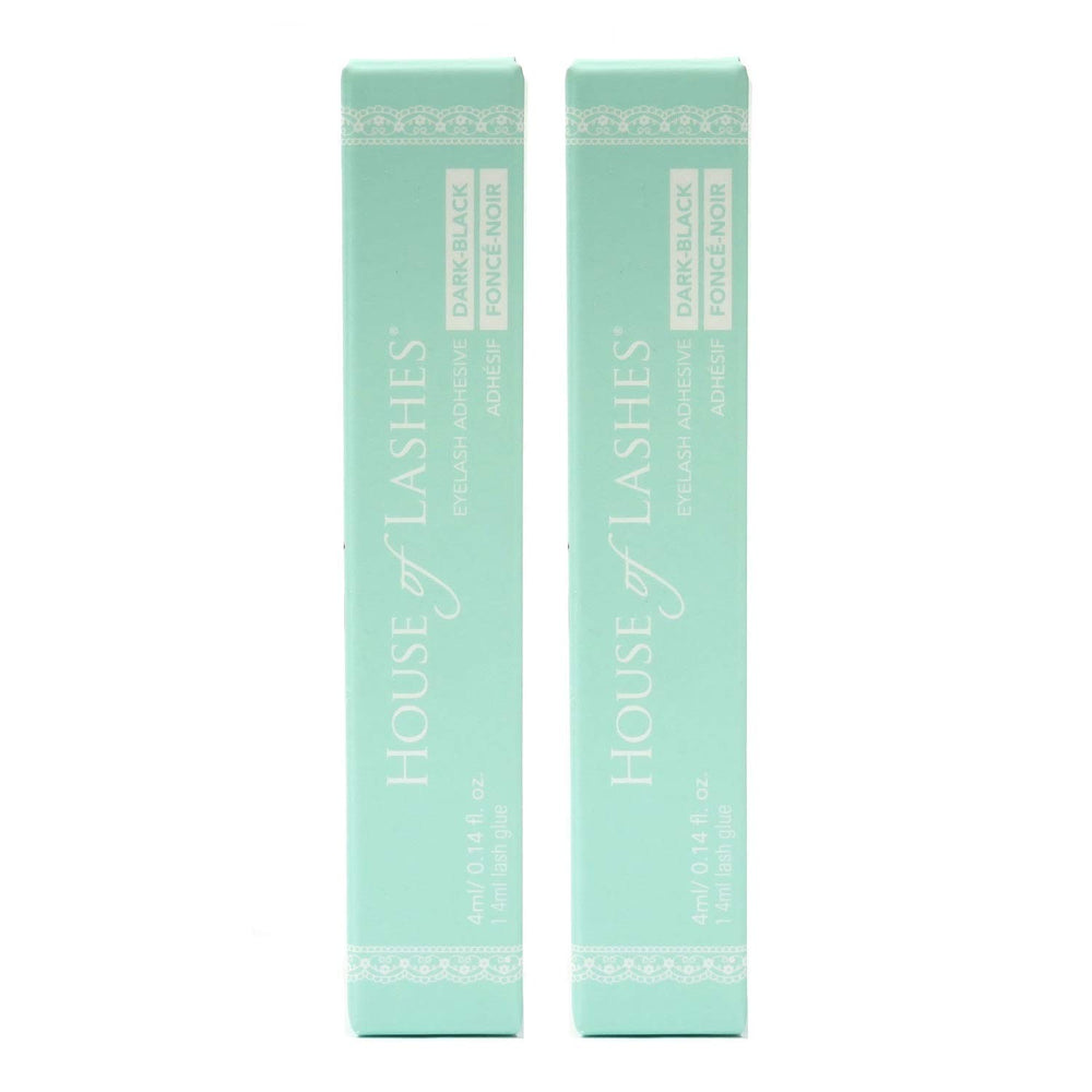 House of Lashes Dark Adhesive applying false lashes for a seamless blend.