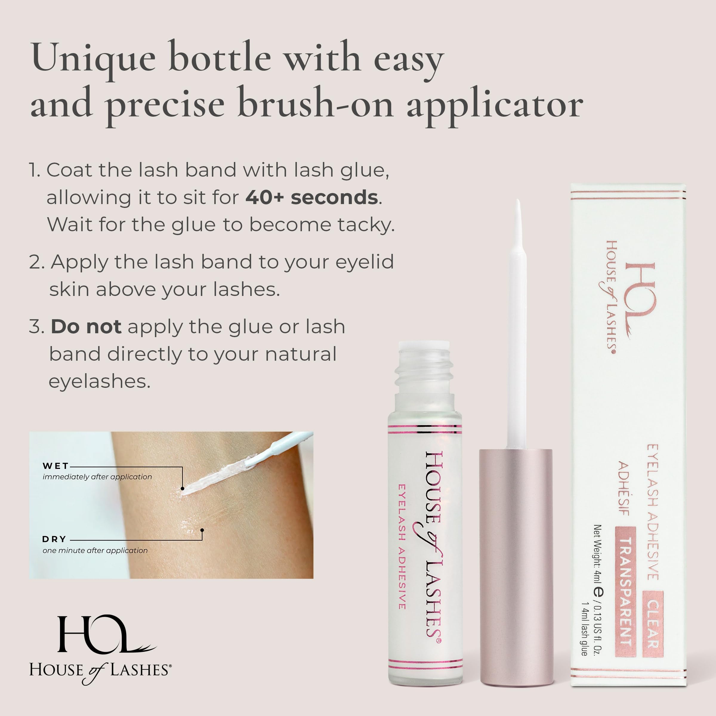 House of Lashes glue sensitive eyes packaging ideal for latex allergy wearers.