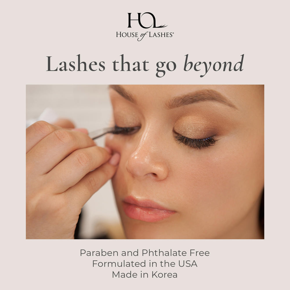 House of Lashes glue strip lashes stay put with all-day hold.