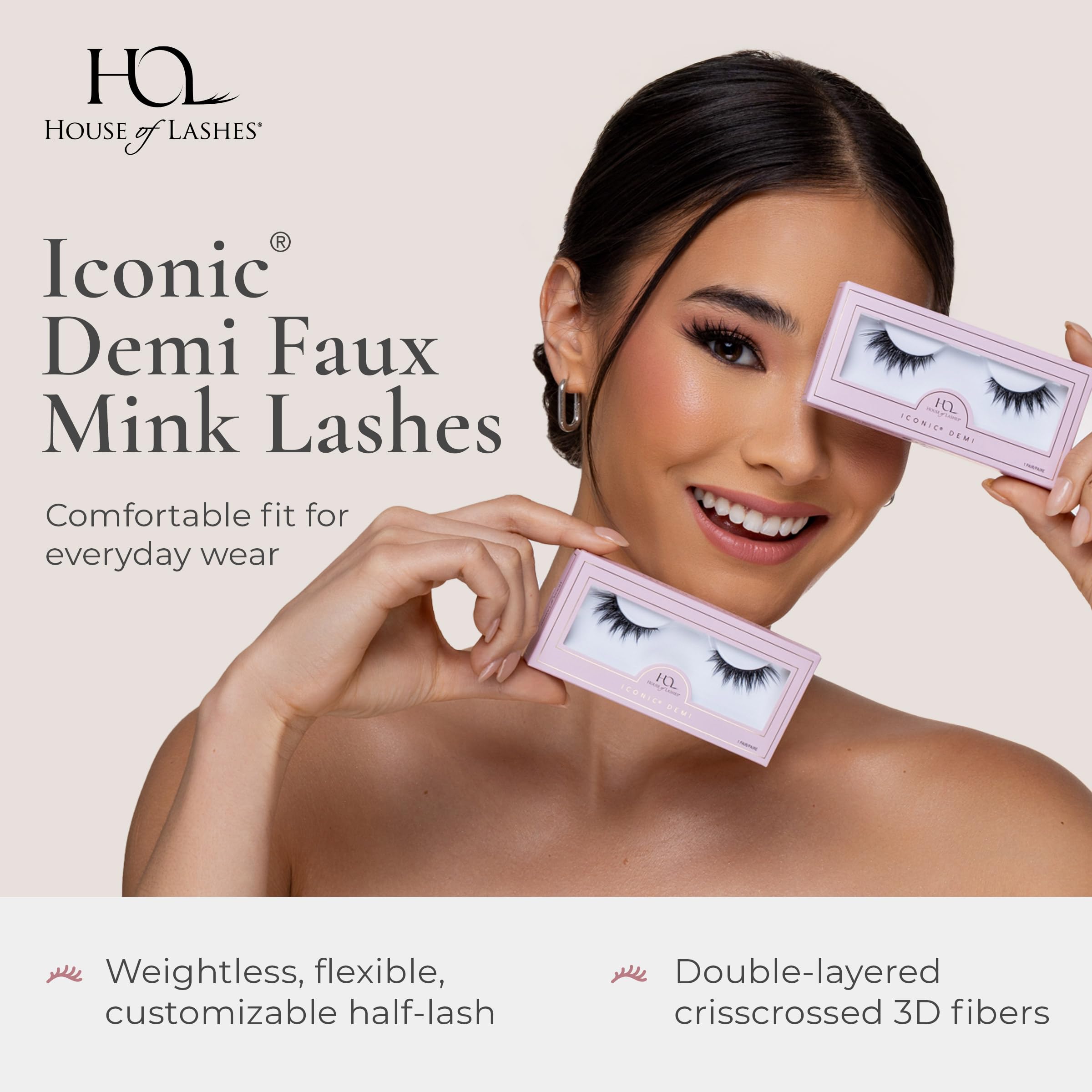 House of Lashes Iconic Demi no-trim band for easy wear all day