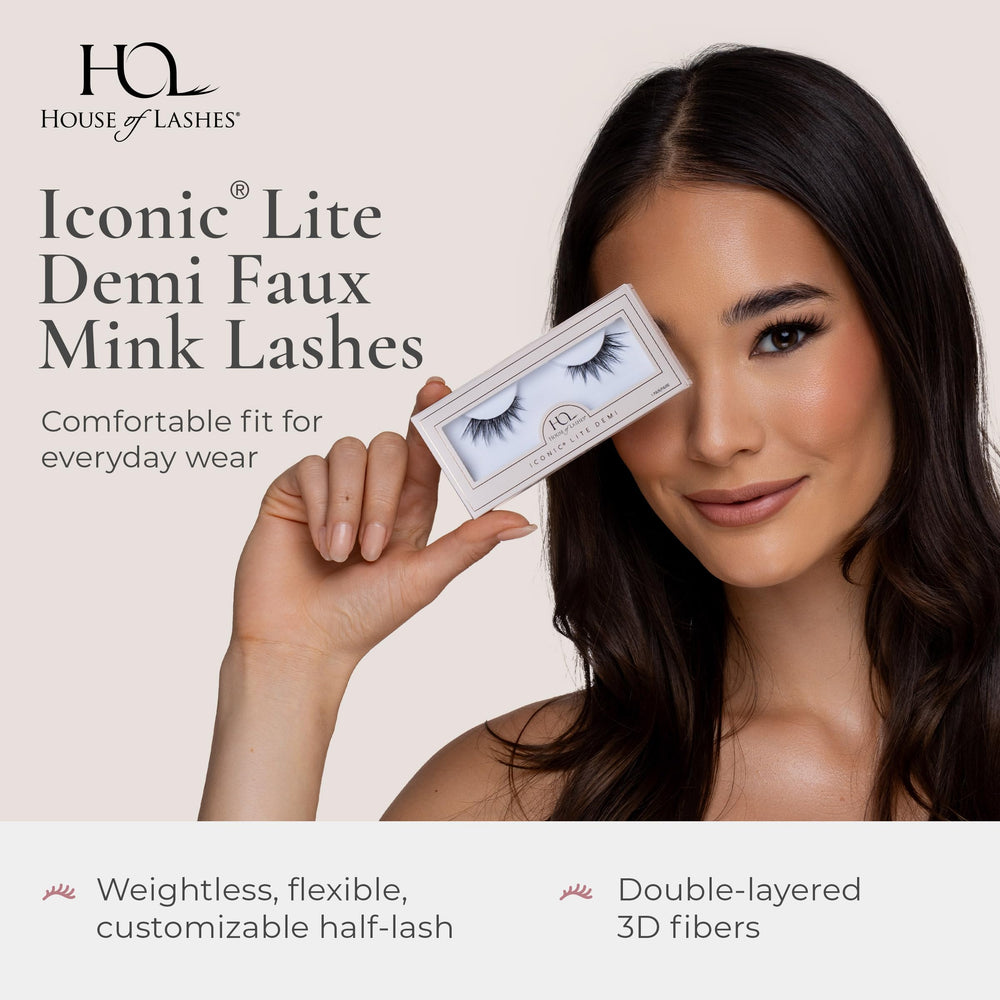 House of Lashes Iconic Lite Demi cotton band provides all-day comfortable wear