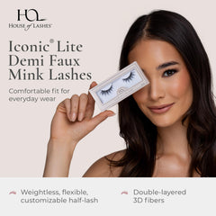 House of Lashes Iconic Lite Demi cotton band provides all-day comfortable wear