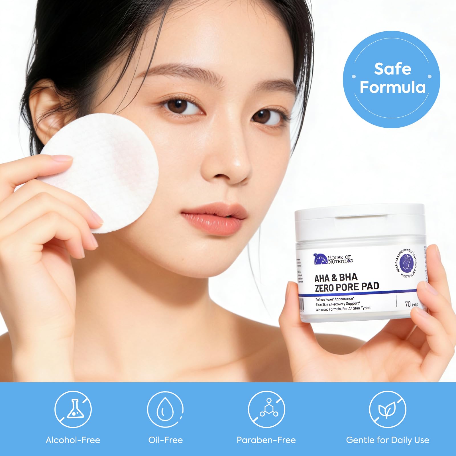 House of Nutrition Glycolic Pad after-use glow and refreshed look.
