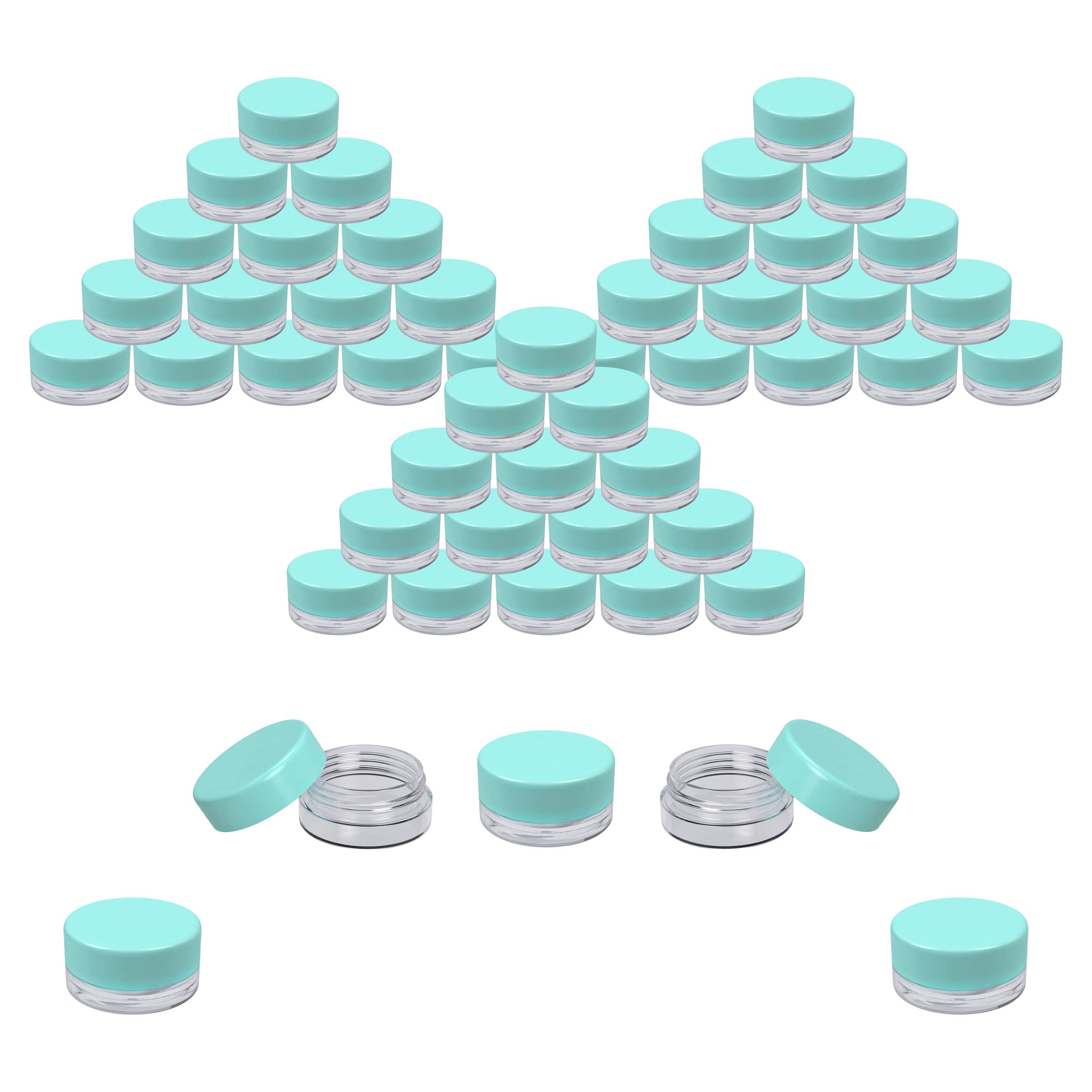 Houseables 3g mini jar with lid blue showing leak-proof seal for cosmetics