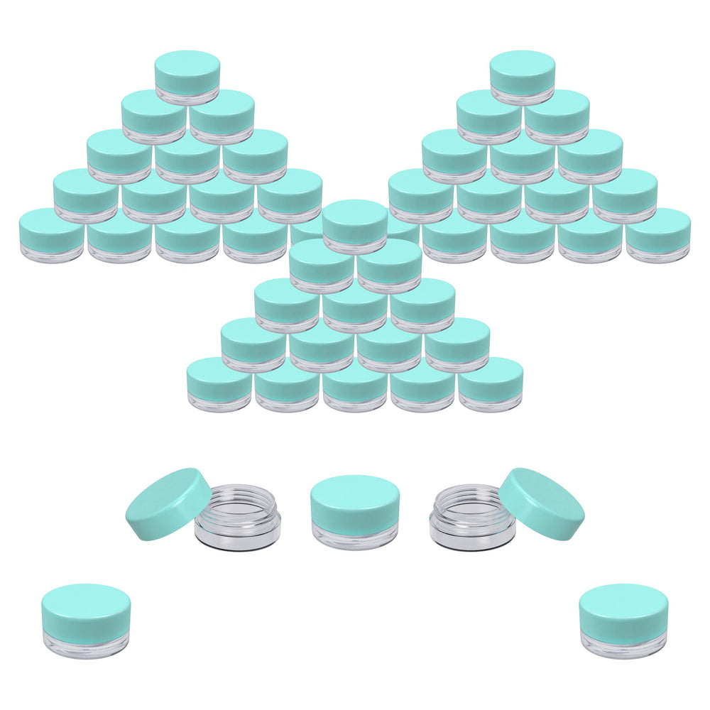Houseables 3g mini jar with lid blue showing leak-proof seal for cosmetics