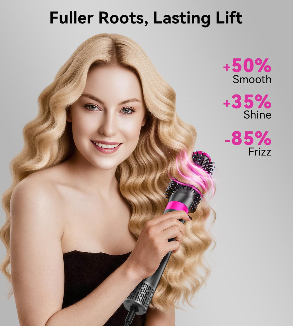 Househerb round brush image for bouncy curls with minimal effort.