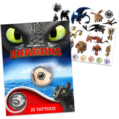 How To Train Your Dragon tattoos featuring Toothless and Hiccup for crafts, party activities, and safe temporary art