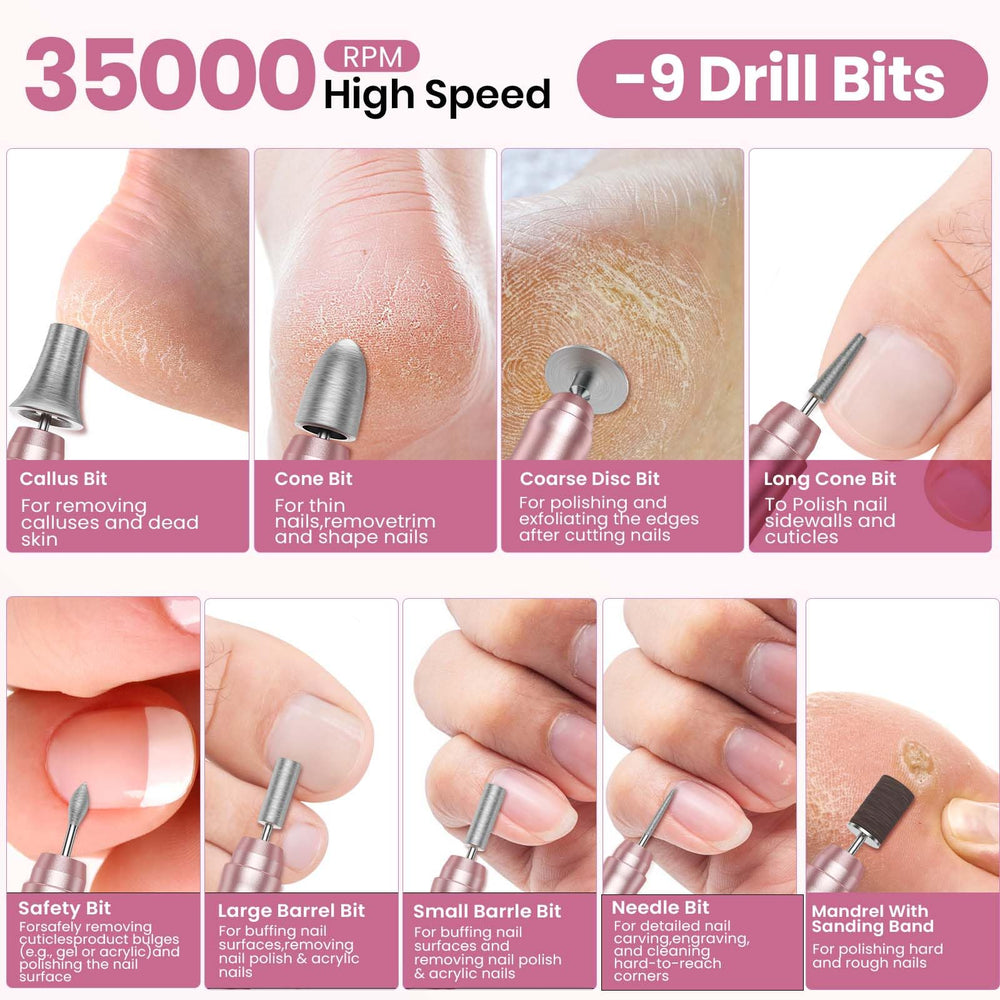 Hoxida cordless nail drill in use for precise manicure and pedicure.