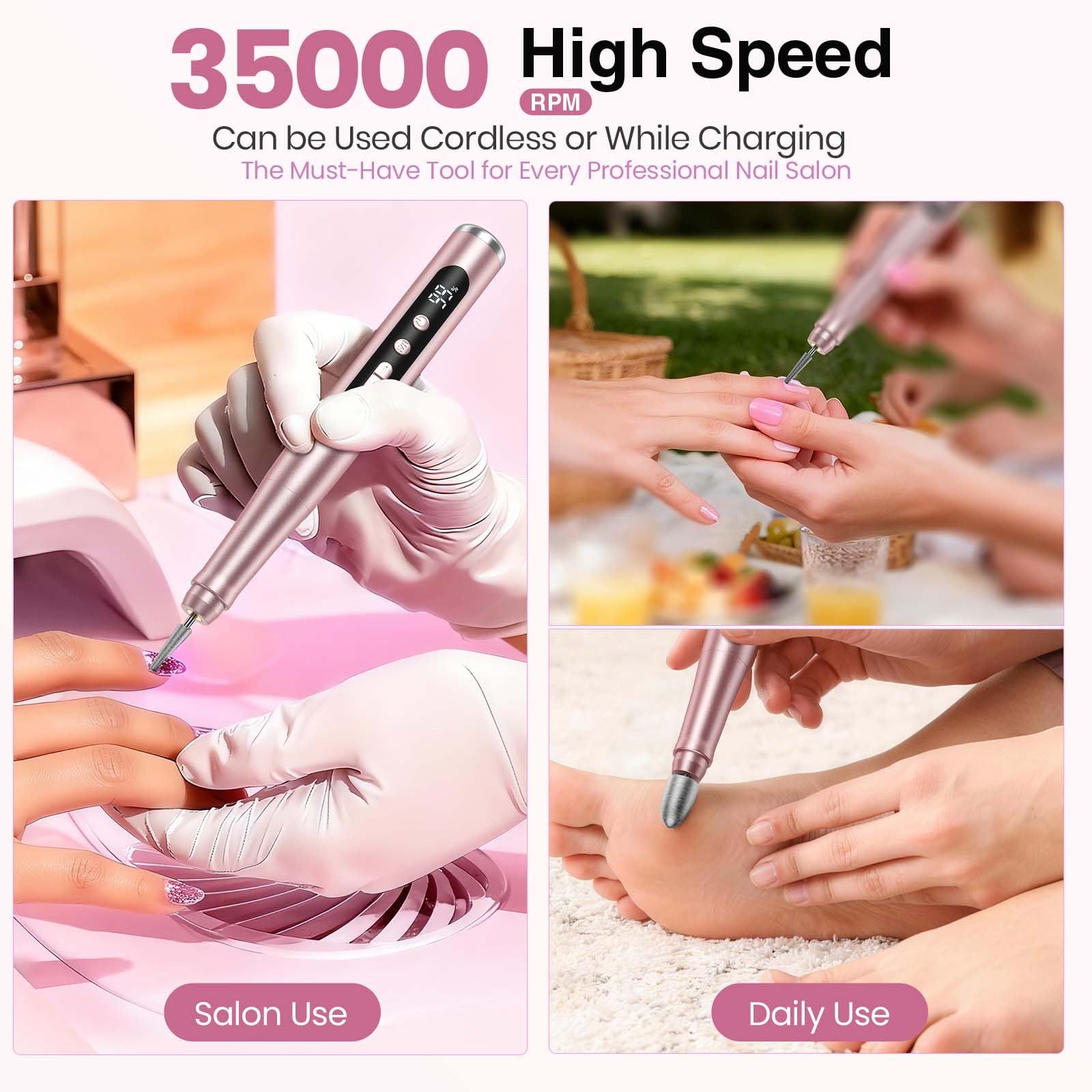 Hoxida low-noise nail drill with cooling for calm spa sessions.