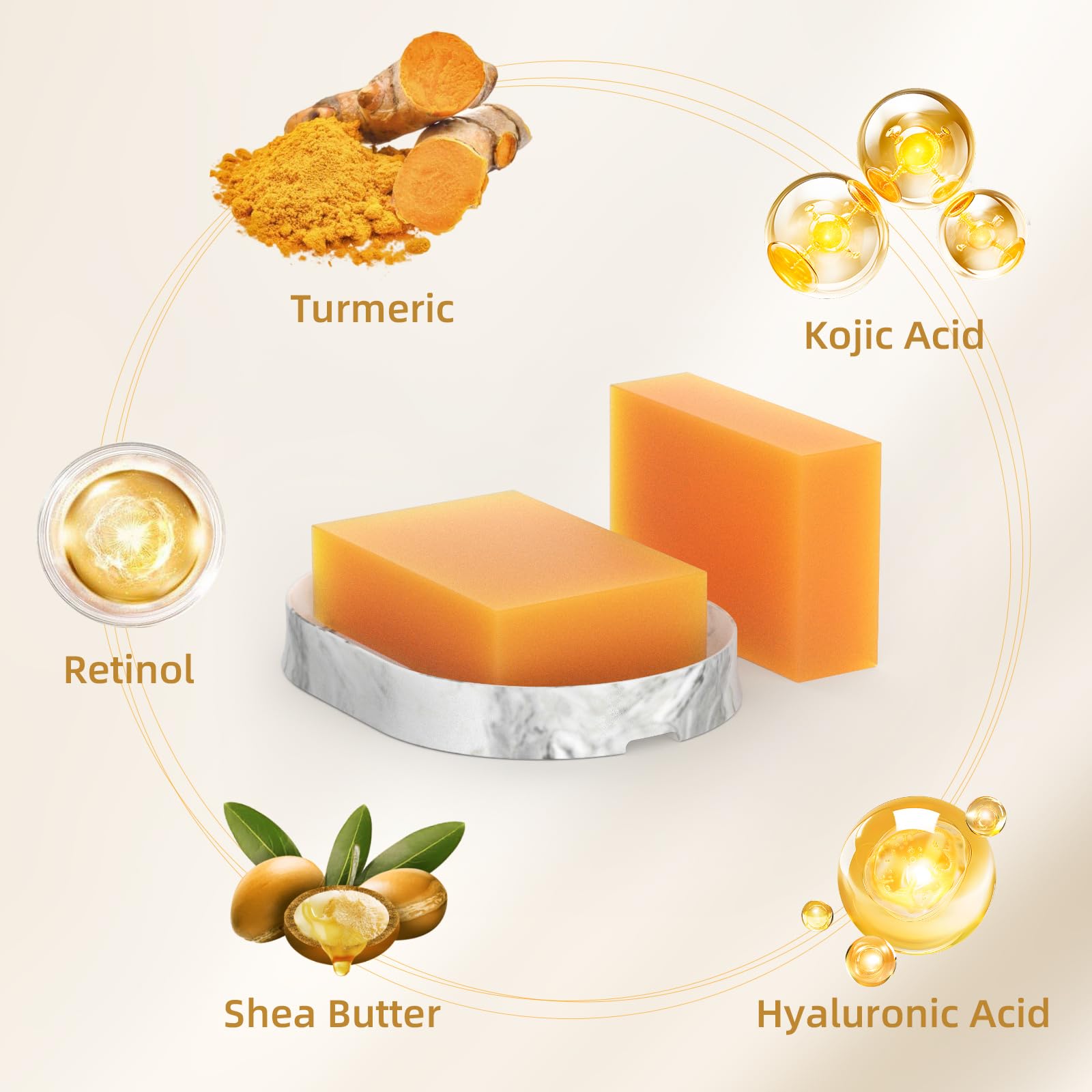 HOYEHOLA kojic turmeric soap ingredients including kojic acid and turmeric for natural skincare