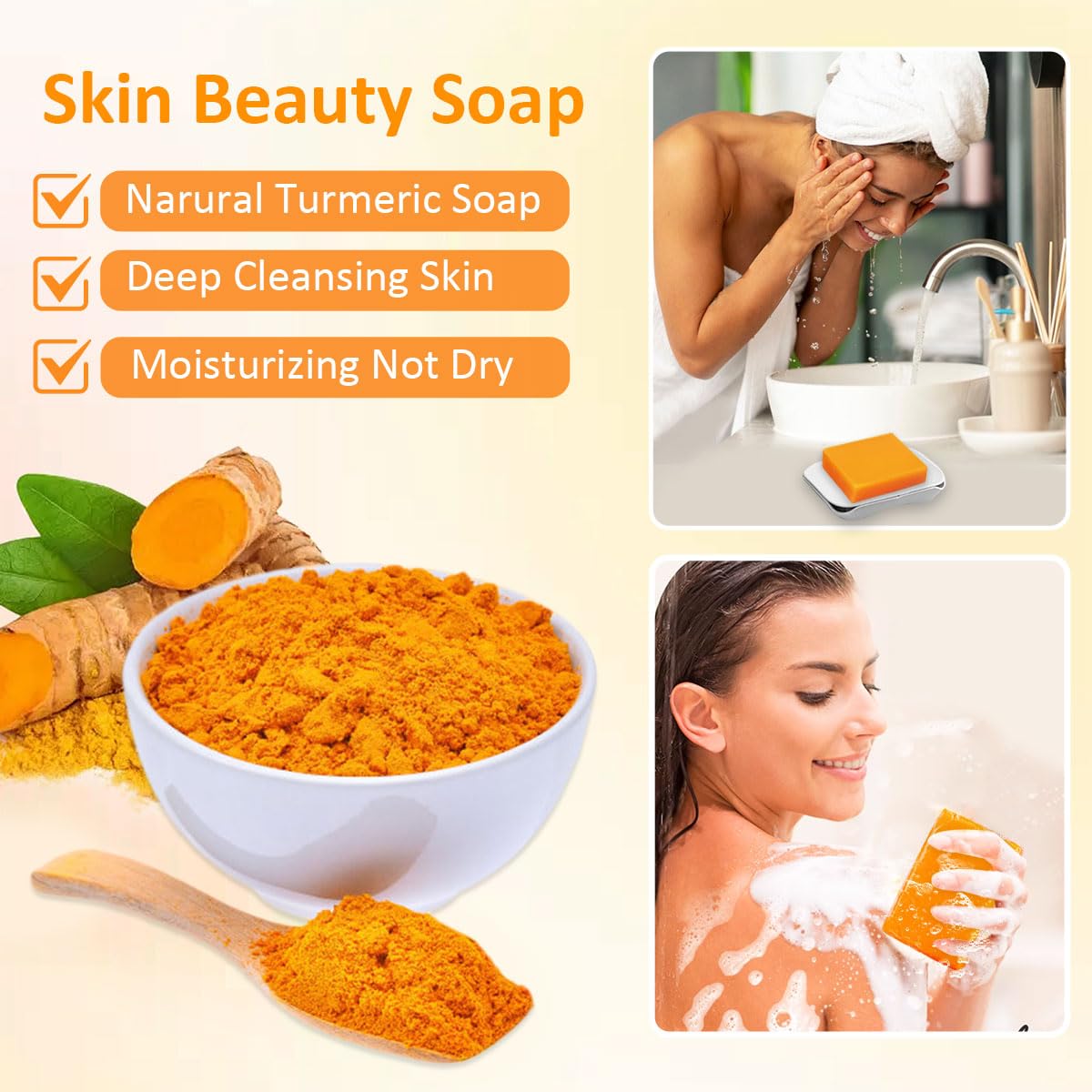 HOYEHOLA kojic turmeric soap lather forming rich foam during cleansing