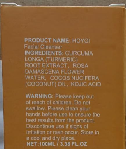HOYGI turmeric face wash honey blend hints at gentle, balanced cleansing.