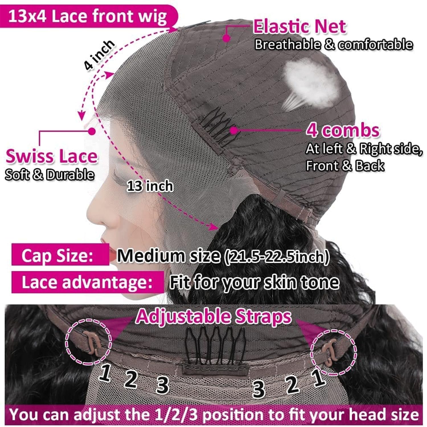 Hoyrhra ready-to-wear lace front wig for comfortable, long-lasting wear.