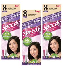 Hoyu Bigen Speedy No. 8 Natural Black pack of 6 for home color refresh.