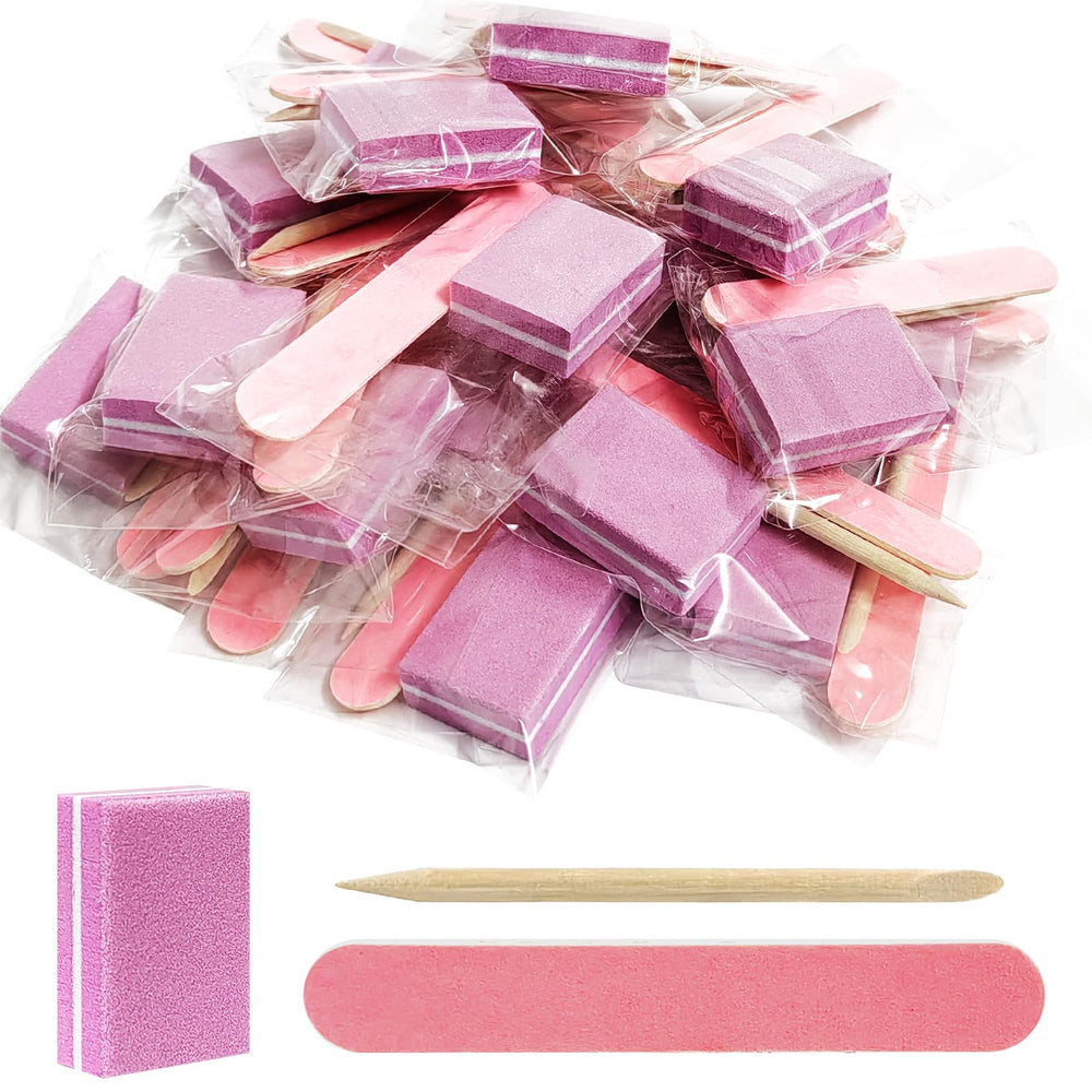 Hozziii disposable manicure kit in pink, 20-count, ideal for quick on-the-go manicures.
