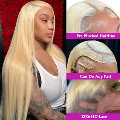 HPJIQ 613 13x6 HD lace-front wig with seamless parting for versatile styling