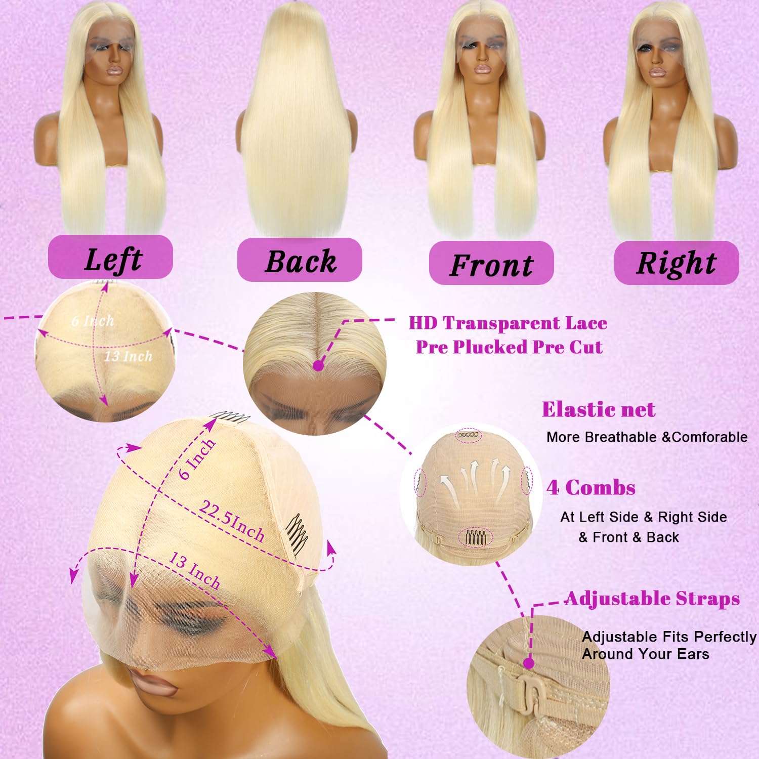 HPJIQ pre-plucked hairline wig with natural baby hairs for realistic edges