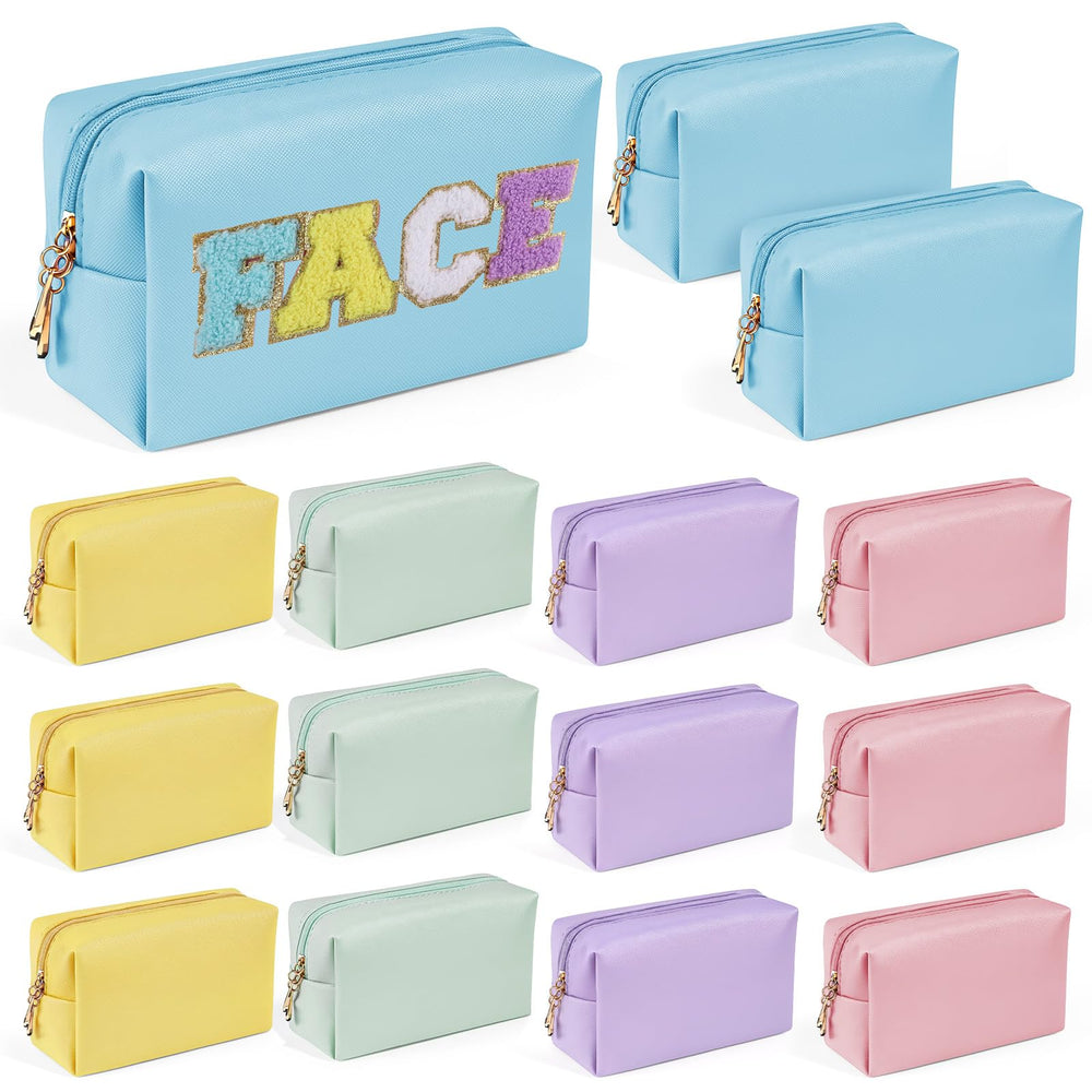 Hpmjz Preppy makeup bag with sturdy zippers for secure on-the-go use.