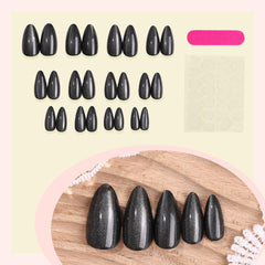 HPYFOI cat-eye nails with full-cover glossy finish for dramatic evening looks.