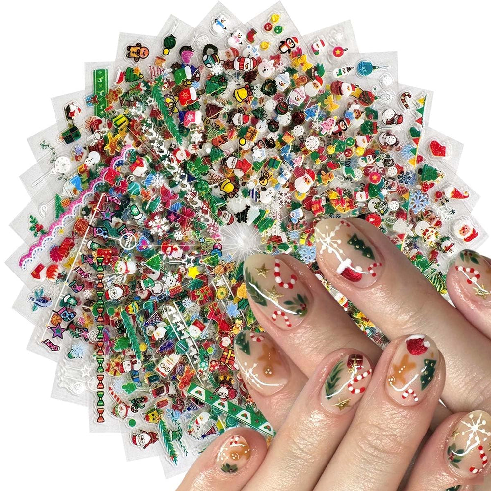 HPYFOI Christmas nail stickers Santa Claus for quick festive manicures at home