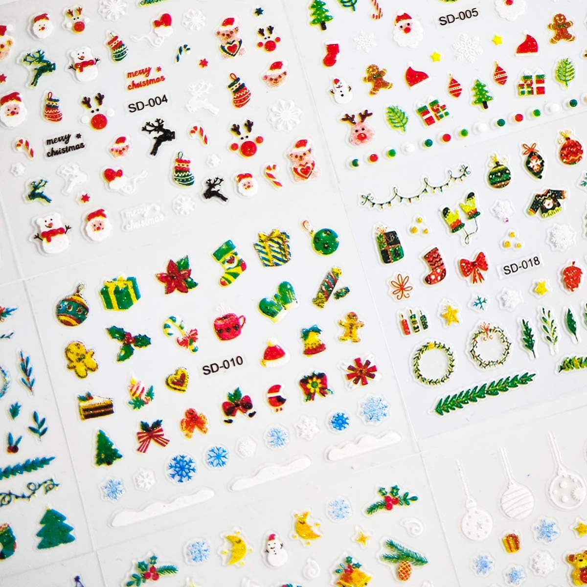 HPYFOI Christmas nail stickers snowflake design for elegant deco