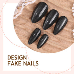 HPYFOI nail kit includes file, jelly stickers, and wooden removal stick for easy setup.