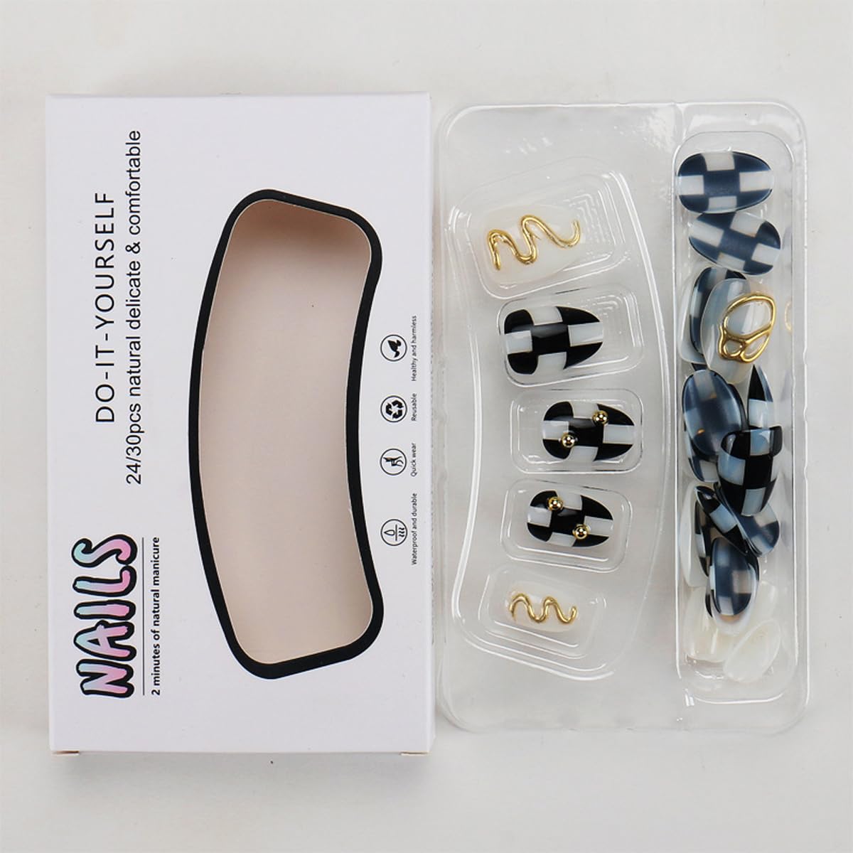 HPYFOI nail kit includes file and jelly stickers for DIY