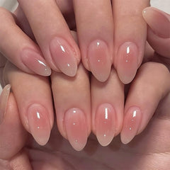 HPYFOI Pink Aura Nails kit 24pcs for quick at-home mani with glossy finish.