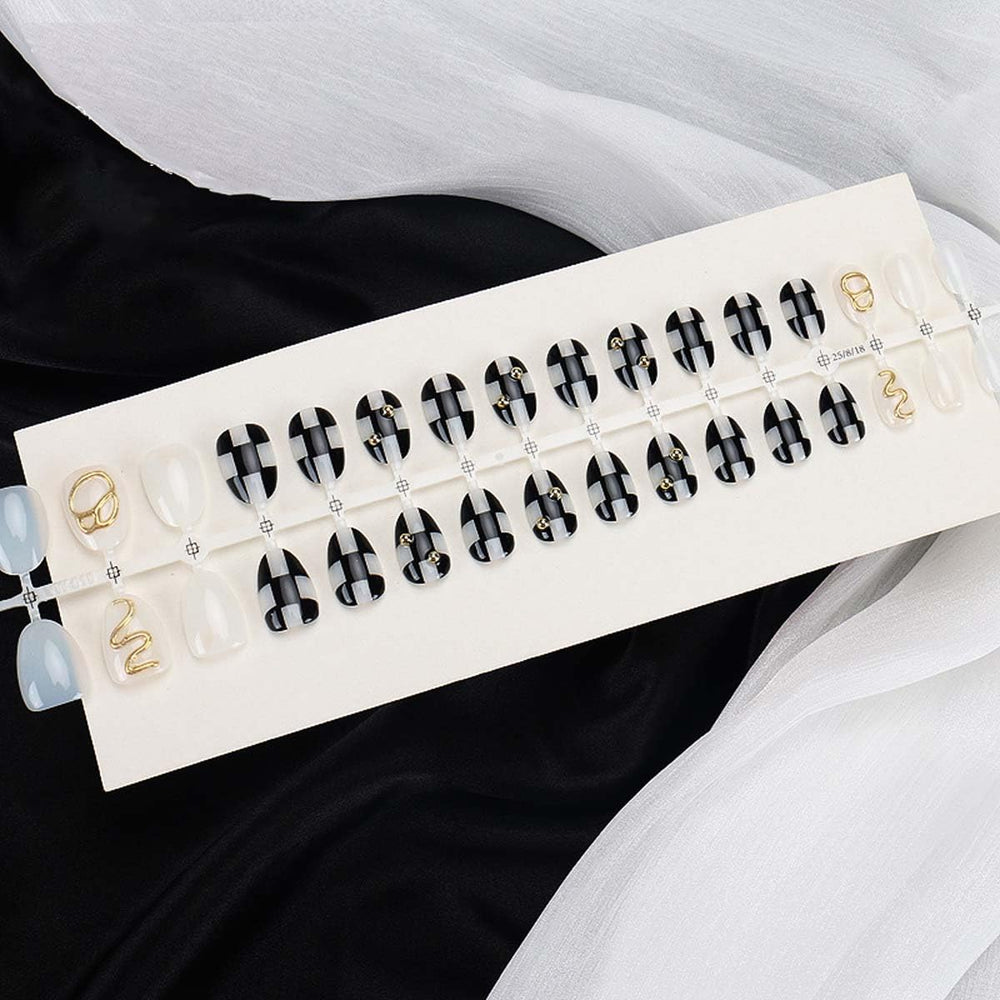 HPYFOI full-cover press-on nails provide fast, reusable nail art