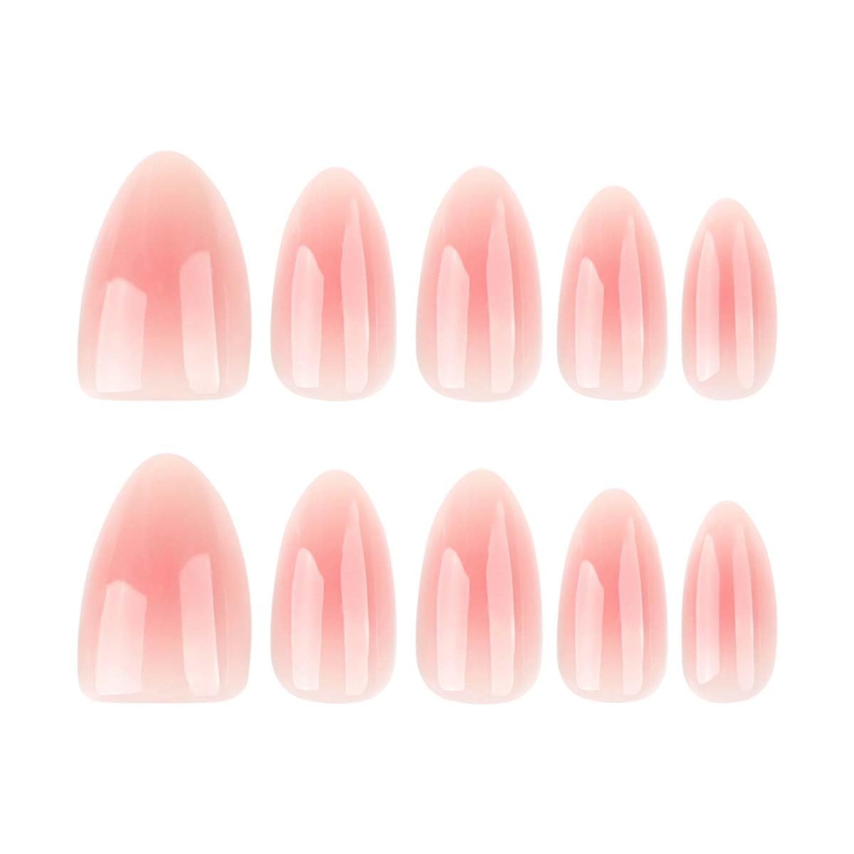 HPYFOI short almond nails closeup shows smooth glossy finish.