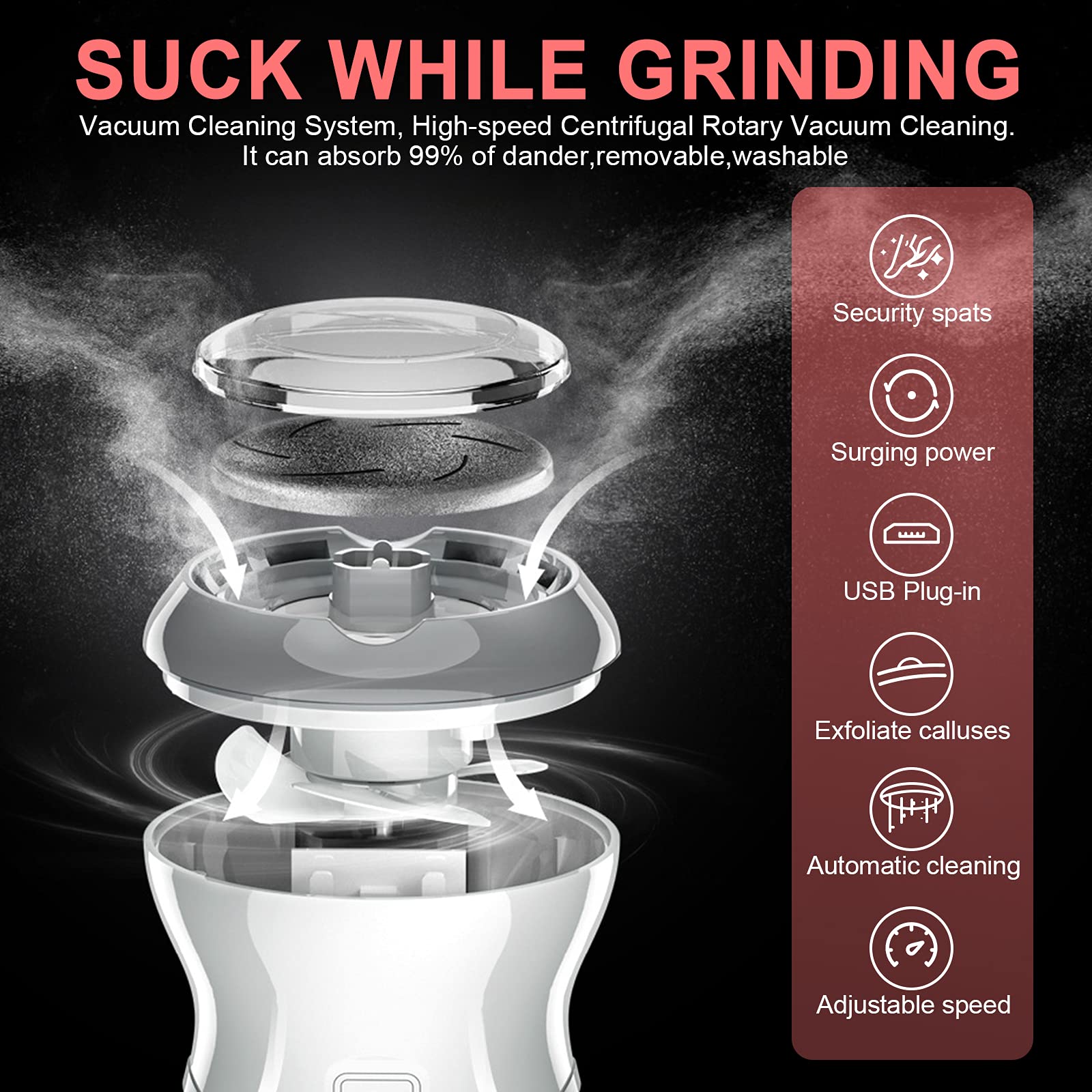 HQISTAR 2-speed control for customizable exfoliation and smoothing