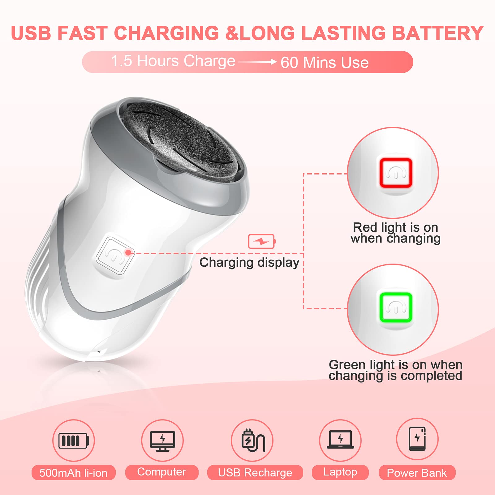HQISTAR USB rechargeable battery for cordless pedicure sessions