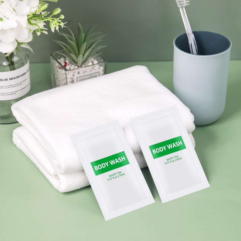 HQSLsund 0.35 oz sachets preserve freshness for reliable guest amenities.