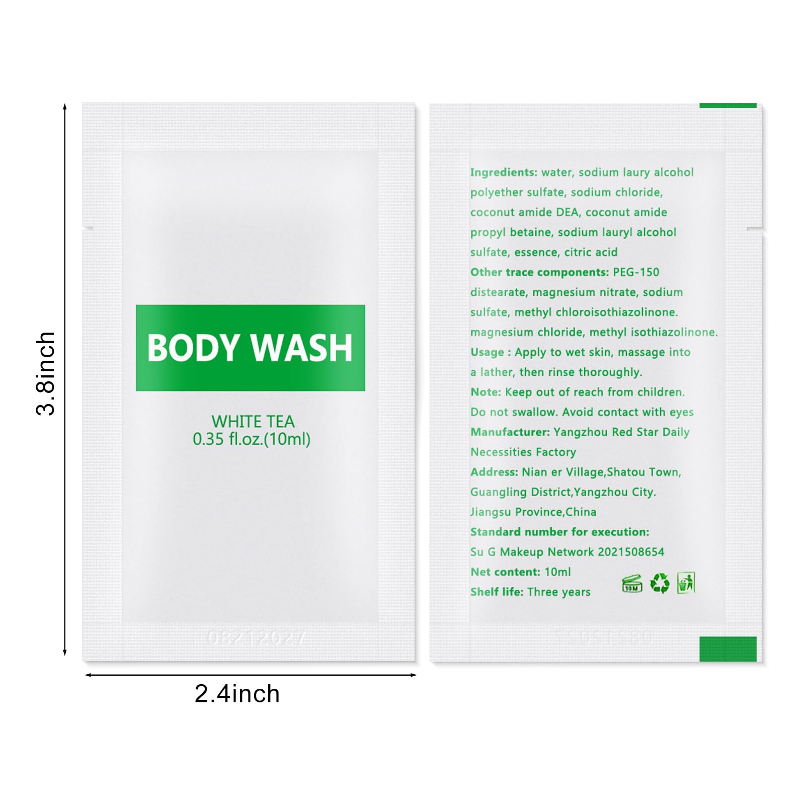 HQSLsund white tea scent mini shower gel ideal for vacation rentals and inns.
