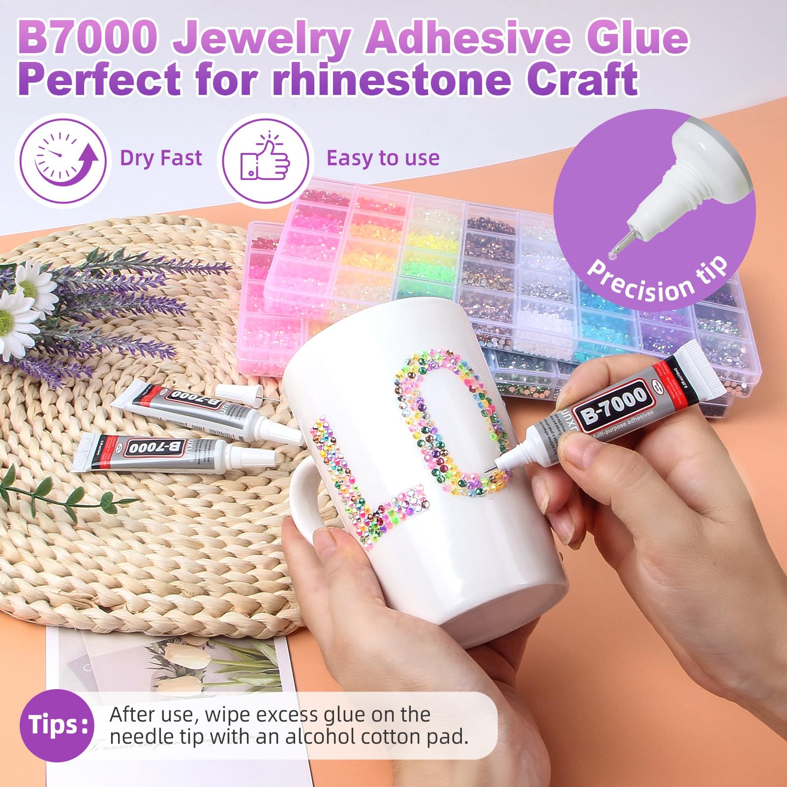 HRLbrc B7000 glue tubes provide strong, clear-drying adhesion for durable designs.