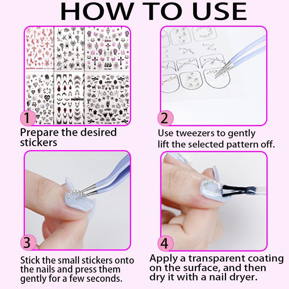 Hrnsnails Christmas nail stickers easy application designs for DIY holiday nail art at home.